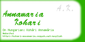 annamaria kohari business card